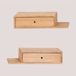 Set de 2 tables de chevet murales en bois harald sklum