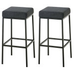 Clp - set 2 tabourets de bar montral en tissu - alt 80 gris fonc, schwarz