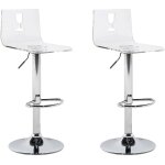 Set 2 tabourets chaises de bar siège en acrylique noir transparent et pied en métal réglable en hauteur ... Set 2 tabourets chaises de bar siège en acrylique noir transparent et pied en métal réglable en hauteur ...