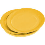 Set de 20 assiettes carton 23 cm unies jaune