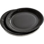 Set de 20 assiettes carton 23 cm unies noir