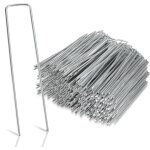 Set 250 piquets de fixation en acier galvanis� �2. 8mm 150x25mm, piquet ancrage sol jardin, pour b�che ...