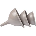 Set de 3 entonnoirs plastique d10cm d12cm d14cm taupe