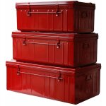 Set de 3 malles en acier habitat 80 - 90 et 100 cm Set de 3 malles en acier habitat 80 - 90 et 100 cm