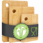 Dunedesign - set de 3 planche  dcouper en bambou - 33x22cm planche en bois - rainure  jus
