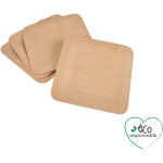 Set de 4 assiettes a dessert carre en bambou