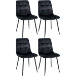 Clp - set 4 chaises de restauration tilde noire, velours