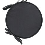 Set de 4 coussins d'assise ronds, coussins de chaise ronds, coussins de chaise gris fonc pour table ...
