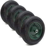 Wiltec - lot de 4x pneu de brouette 3. 50 - 8 ? roue et pneumatique ? jusqu' 120 kg ? avec jante et ...