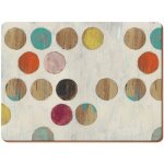 Creative tops - set de 4 sets de table verso de li�ge, design r�tro de polka dots, grand format, bois, ...