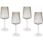 Set de 4 verres  vin souffls  la main 36 cl gris transparent quartz