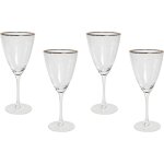 Set de 4 verres  vin souffls  la main 38 cl bordure dore topaz