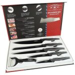 Set 5 couteaux de cuisine en acier au carbone plus éplucheur de pommes de terre Set 5 couteaux de cuisine en acier au carbone plus éplucheur de pommes de terre