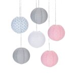 Set de 6 abat - jours suspensions lanternes chambre enfant en papier Set de 6 abat - jours suspensions lanternes chambre enfant en papier