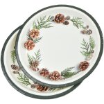 Set de 6 assiettes en carton pommes de pin