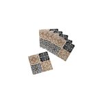 Set de 6 dessous de verres en vinyle carreaux de ciment - 10x10cm
