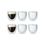 Set de 6 verres double paroi 8cl bodum 4557 - 10 - 12 Set de 6 verres double paroi 8cl bodum 4557 - 10 - 12