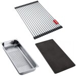 Set accessoires éviers mythos inox : rollmat + panier égouttoir + planche synthétique - franke Set accessoires éviers mythos inox : rollmat + panier égouttoir + planche synthétique - franke