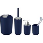 Kosmetikeimer wenko salle de bain brasil bleu 4 pices sans bpa ensemble accessoires salle de bain poubelle ...