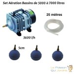 Le poisson qui jardine ? kit a�rateur pour bassin de jardin 5 � 7 m� ? d�bit 3600 l / h ? tuyau cristal ...