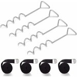 Set d'ancrage pour trampoline, � toute �preuve trampoline kit d'ancrage, kit d'ancrage au sol avec 4 ...
