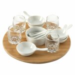 Secret de gourmet - set aperitif bambou 14 pieces blanc Secret de gourmet - set aperitif bambou 14 pieces blanc