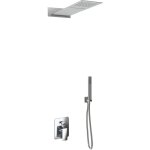 Set pour douche triple fonction modle slim avec douchette  main, cascade cervical et pommeau douche ...