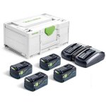 Festool - set nergie sys 18v avec 4 x batterie bp 18v 5, 0ah - chargeur double - systainer - 577709