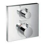 Hansgrohe - set de finition mit therm square encastré av robinet d'arrêt et inverseur chromé Hansgrohe - set de finition mit therm square encastré av robinet d'arrêt et inverseur chromé
