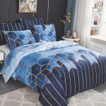 Sets housse de couette, 220x240 cm avec 2 x taies d'oreiller 65x65 cm, g�om�trique imprim� boho microfibre ...