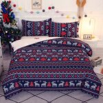 Sets de housse de couette motif patchwork de no�l 200x200 cm avec 2 x taies d'oreiller 50x75 cm, parure ...