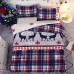 Sets de housse de couette motif patchwork de no�l 200x200 cm avec 2 x taies d'oreiller 50x75 cm, parure ...
