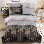 Sets housse de couette avec taies d'oreiller imperim gomtrique basics parure de lit rversible 2 personnes ...