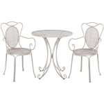 Set de jardin ou terrasse type bistro 2 chaises et petite table assortie en métal gris design classique ... Set de jardin ou terrasse type bistro 2 chaises et petite table assortie en métal gris design classique ...