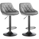 Sifree - set of 2 tabouret de bar contemporain hauteur rglable, chaises de cuisine en velours, pieds ...