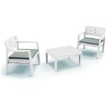 Dmora - set salon d'ext�rieur dalfier, salon de jardin compos� de 2 fauteuils et 1 table basse, salon ...