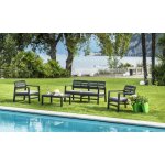 Dmora - set salon d'ext�rieur dgyas, salon de jardin avec 2 fauteuils, 1 canap� et 1 table basse, salon ...