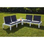 Dmora - set salon d'ext�rieur dmur, salon de jardin avec 4 si�ges avec dossier et 1 module multifonction, ...