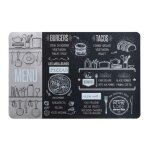 Set de table imprim� 'brasserie' 28x43cm noir & argent