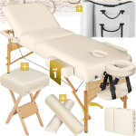 Set de table massage 3 zones avec rembourrage 10cm et ch�ssis en bois - beige