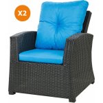 Coussins de fauteuil tressé en résine 56x52x7 + 56x50 2pcs coussin de jardin bleu coussin de chaise extérieur ... Coussins de fauteuil tressé en résine 56x52x7 + 56x50 2pcs coussin de jardin bleu coussin de chaise extérieur ...