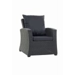 Setgarden - coussins de fauteuil tress� en r�sine 56x52x7 + 56x50 4pcs coussin l'ext�rieur noir ensemble ...
