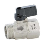 Sferaco - mini - vanne laiton nickel� avec trou de d�compression m�le femelle 1 / 2' (15 / 21) - pn16 ...