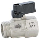 Sferaco - mini - vanne laiton nickel� avec trou de d�compression m�le femelle 1 / 2' (15 / 21) - pn16 ...