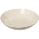 Sg secret de gourmet - assiette creuse elsa, en grs, motif de fleurs des champs,  21 cm
