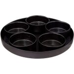Sg secret de gourmet - set ap�ritif en c�ramique 'astra' avec plateau et 5 bols - noir - d 34 cm - livraison ...