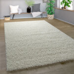Paco home shaggy tapis poils hauts poils longs haute qualit� haut densit� de fil uni �tincelant cr�me ...