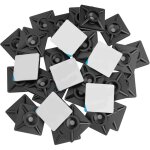 Shining house - 100 pi�ces embases adhesive pour attache de cable, 20mm x 20 mm, noir, serre - c�bles ...