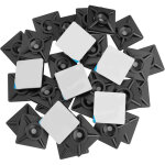 Shining house - 100 pi�ces embases adhesive pour attache de cable, 20mm x 20 mm, noir, serre - c�bles ...