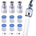 Shining house 3 pi�ces filtre robinet anti calcaire rotatif � 360�, transparent, avec 6 �l�ments filtrants ...